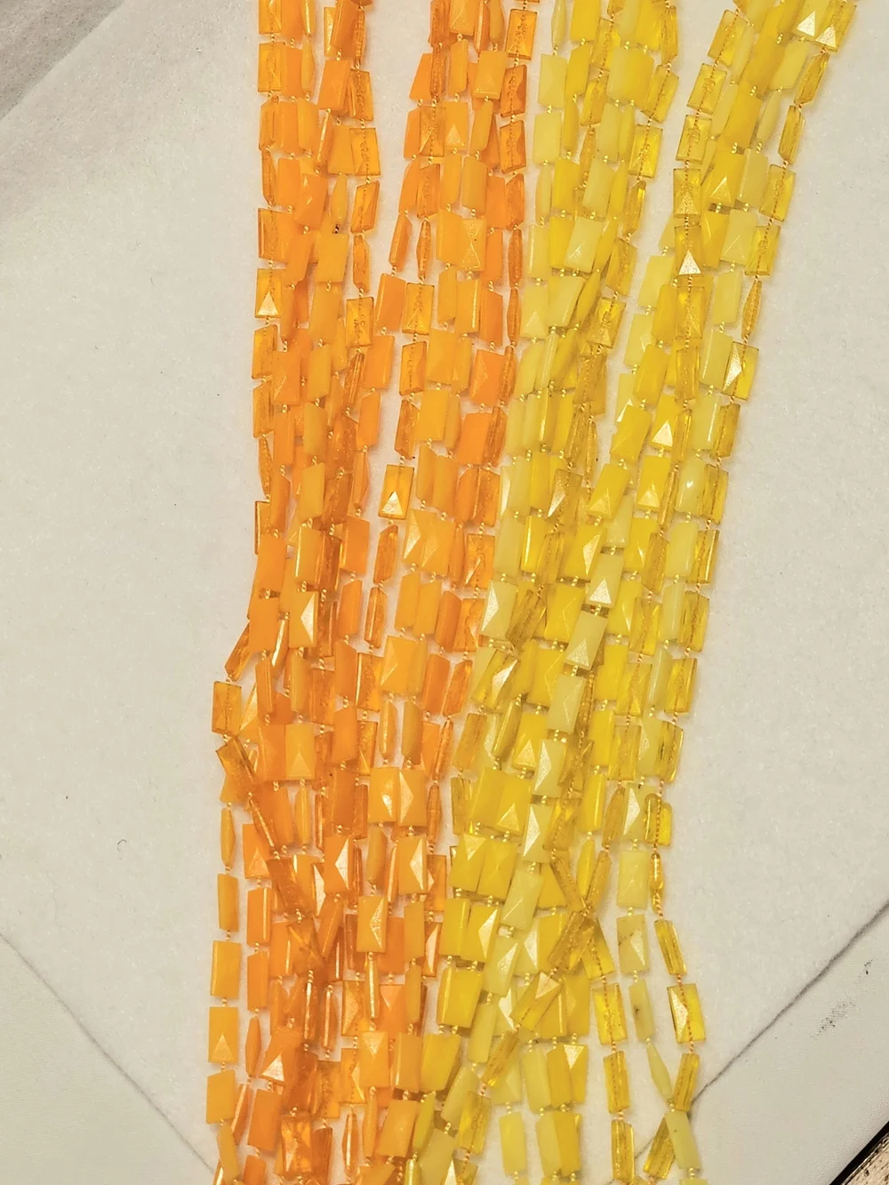 Vintage 1960s Mod MultiStrand Lucite Bead Necklace Vibrant Orange & Butterscotch